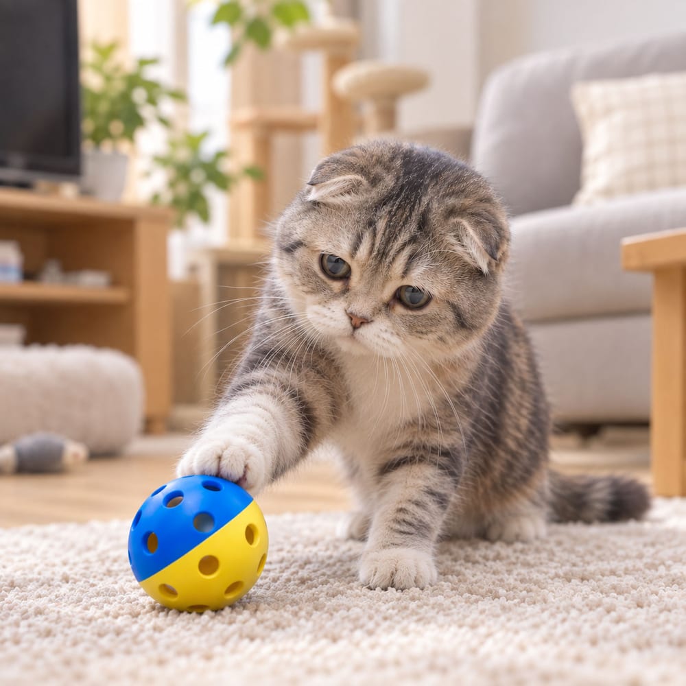 ボールで遊ぶ猫